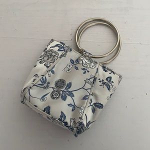 Vintage floral embroidered satin mini bag